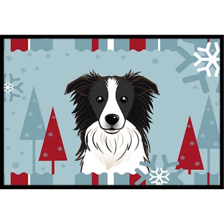 Jensendistributionservices Winter Holiday Border Collie Indoor & Outdoor Mat, 18 x 27 in. MI2556712